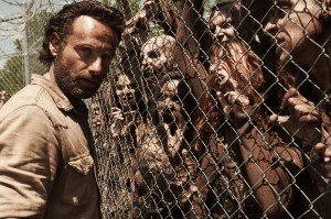 Create meme: the walking dead zombies on chains, Rick Grimes zombie movie, the walking dead zombie
