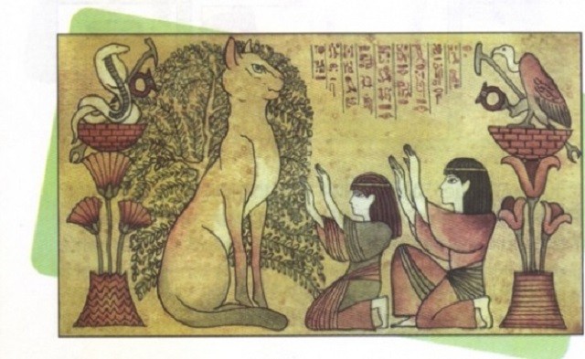 Создать мем: поклонение кошкам в древнем египте, freski egipet древние египетские фрески, почитание кошек в древнем египте