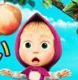 Create meme: Masha and the bear, Masha and the bear Apple tree