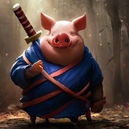 Создать мем: свинья с ножом, хрюшка, dota 2 курьер свинья