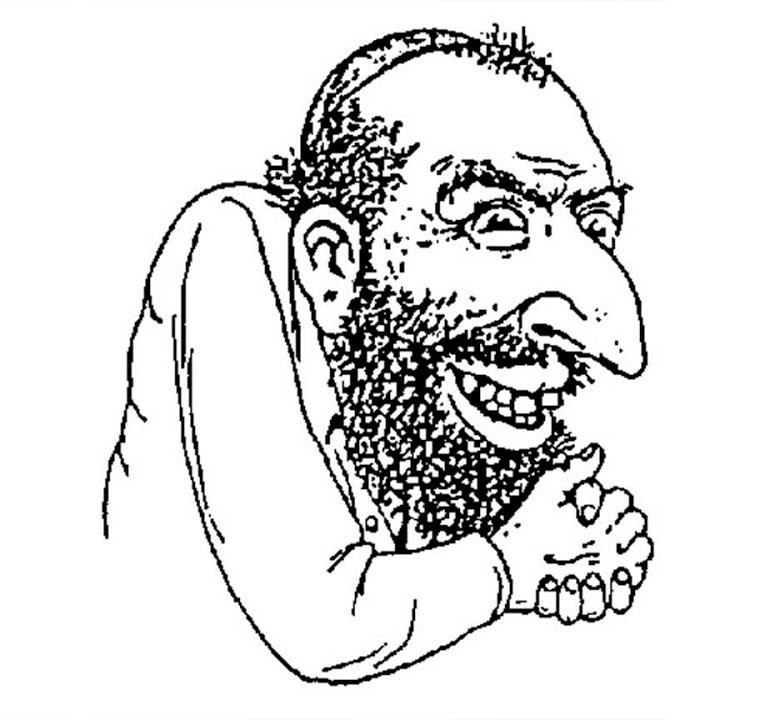 Создать мем: жадный еврей, еврей карикатура, еврей потирает руки