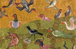 Создать мем: симург птица, средневековые картины птицы, птицы с древних миниатюр