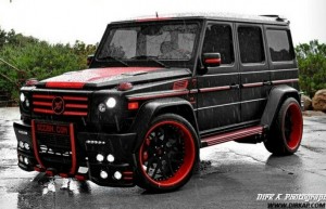 Создать мем: g55 amg hamann, g55 hamann, черно красный гелик