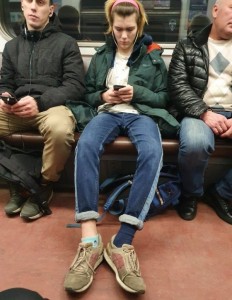 Create meme: people in the subway, male, fashionistas of the Moscow metro