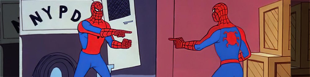 Создать мем: человек паук показывает на человека паука, мем два человека паука, мем 3 человека паука