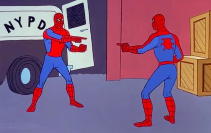 Create meme: Spider-Man, meme two spider-man, meme with spider-man