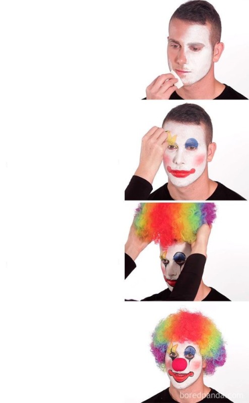 Создать мем: мем клоун, макияж клоун, клоун грим