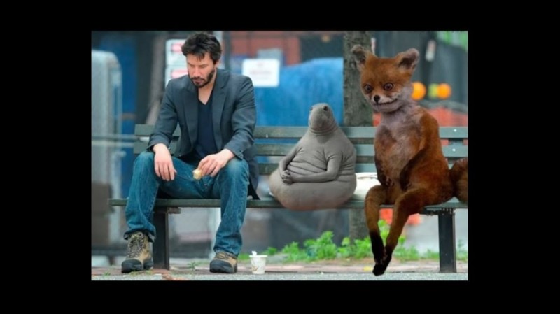 Create meme: The Stoned Fox and Keanu Reeves, Keanu Reeves , Keanu Reeves on the bench