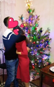 Create meme: celebrate the new year, christmas tree, brunette at the Christmas tree