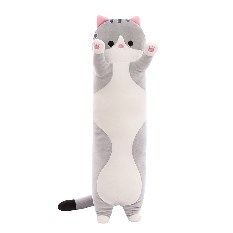 Create meme: soft toy cat, toy pillow cat, long cat stuffed toy