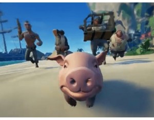 Создать мем: приключенческие игры, свинья, sea of thieves свинка