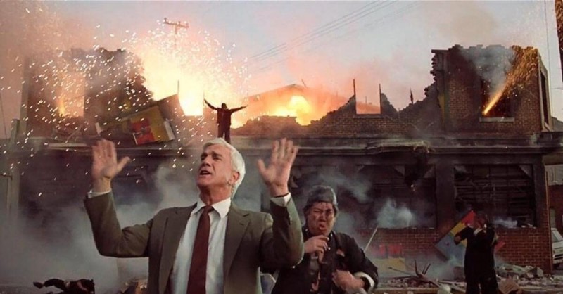 Create meme: please disperse nothing to see here, a powerful explosion, leslie nielsen nothing to see here