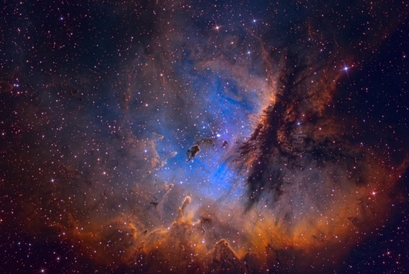 Create meme: NGC 281 the Packman nebula, nebula , space nebula 