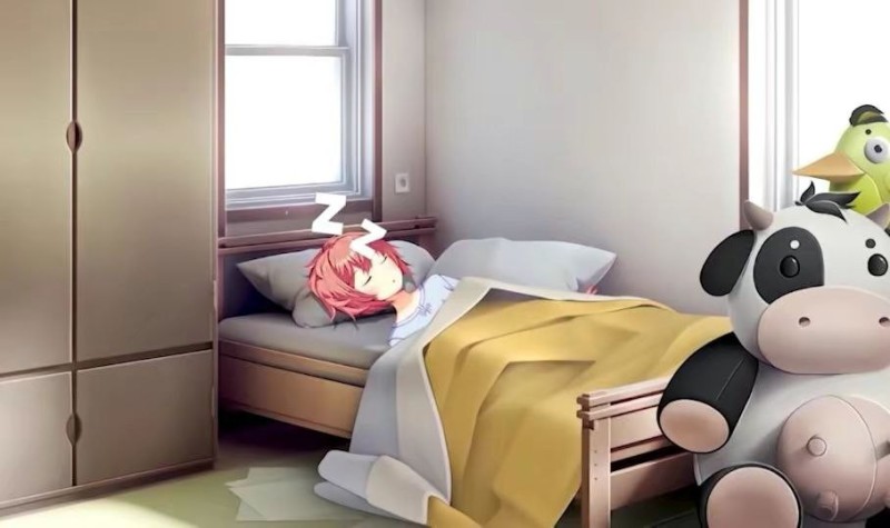 Create meme: Sayori's room background, anime room, anime