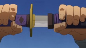 Create meme: anime, kamina sword gif