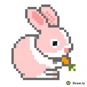 Создать мем: pixel rabit, рисунки по клеточкам заяц, рисунки по клеточкам зайчик