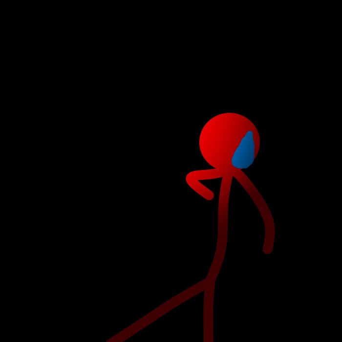 Create meme: red stickman, blue stickman, colored stickmen