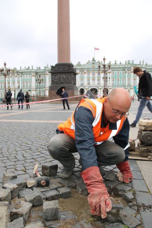 Create meme: paving stones laying, Palace square in St. Petersburg, paving stones
