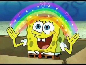 Create meme: spongebob rainbow , imagination spongebob, imagination spongebob