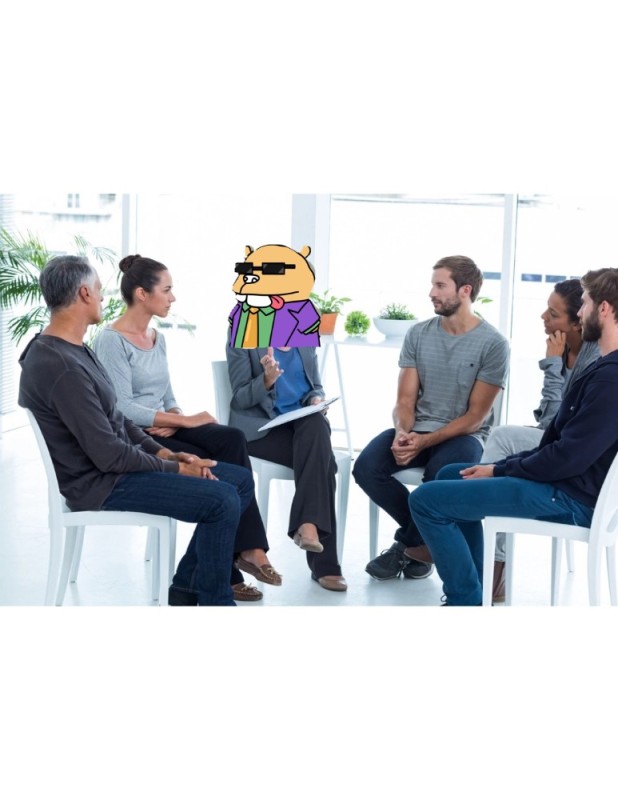 Create meme: People are sitting in a circle, psychological training, group therapy