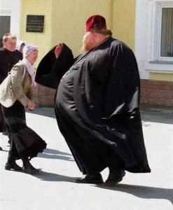 Create meme: fat father, a fat priest