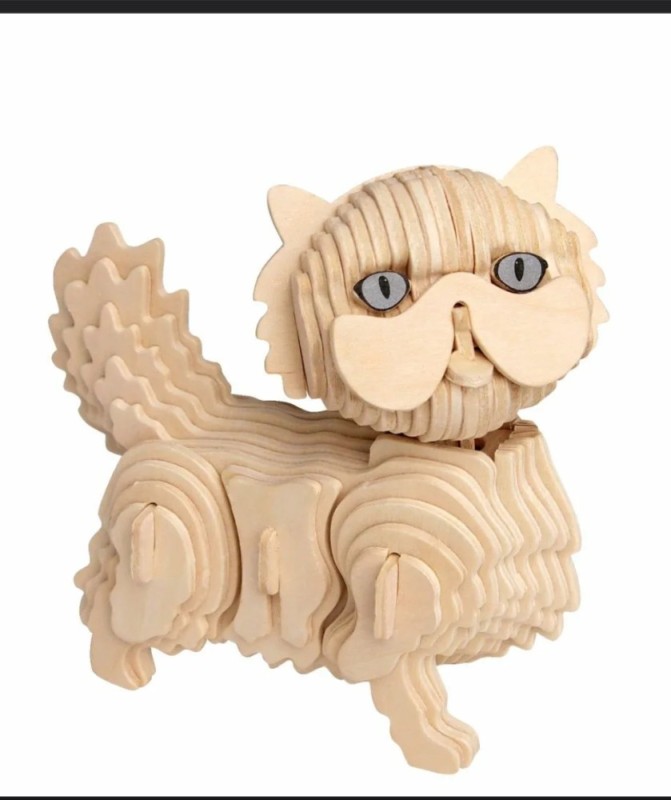 Создать мем: деревянные игрушки, деревянный конструктор животные, деревянная модель кота