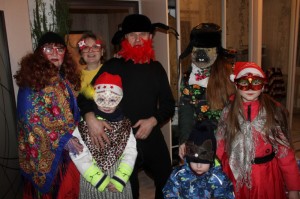 Create meme: caroling youth, parents wearing masks at the party., masquerade