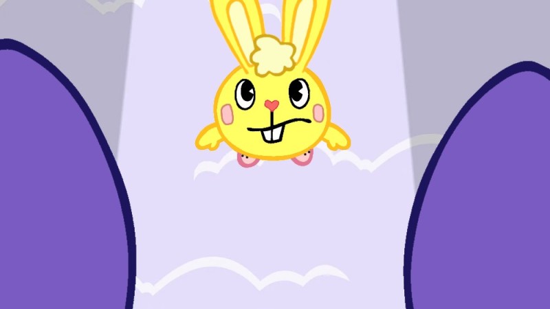 Create meme: happy tree friends , Cuddles happy Three friends, happy tree friends yellow rabbit