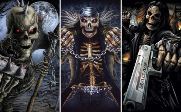 Создать мем: злой скелет, крутой скелет, страшный скелет