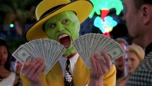 Create meme: mask, money, Jim Carrey