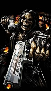Create meme: skull fantasy, skull of death, skeleton with a gun
