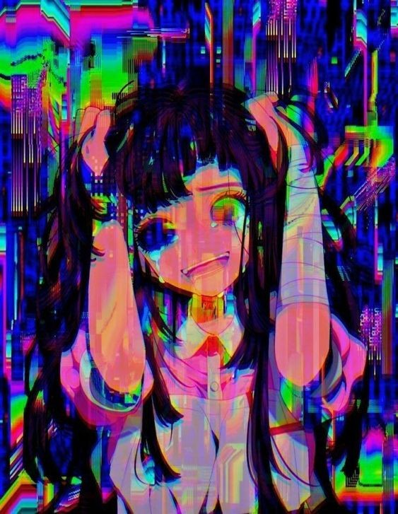 Create meme: glitch art, figure , anime indie kid glitch