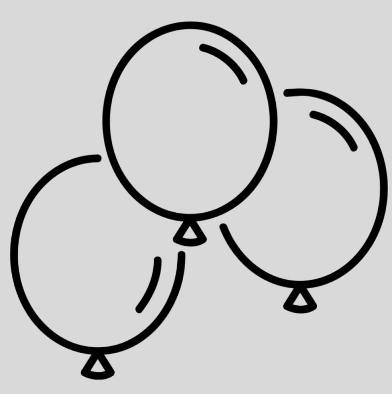 Create meme: balloons template, black and white balls, balloons coloring book