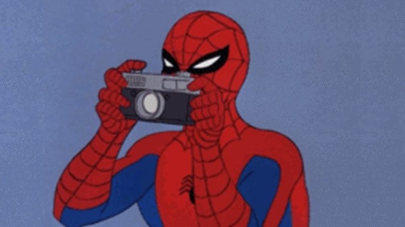 Создать мем: смешной человек паук, человек паук с фотоаппаратом, человек паук мемы