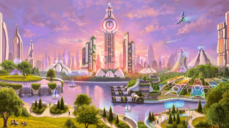 Create meme: the city of the future, utopian city of the future, fantastic cities of the future