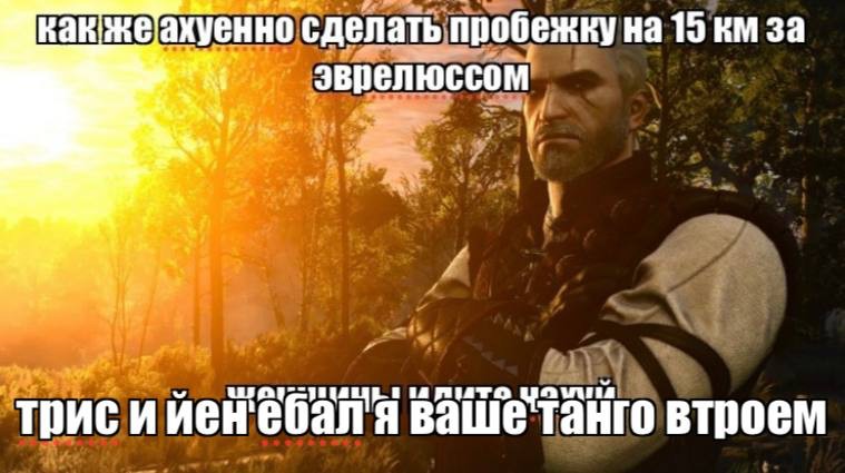 Create meme: The Witcher 3: Wild Hunt, The witcher stick meme, Geralt the Witcher 3 meme