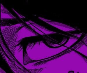 Создать мем: аниме фиолетовый фон, глаза аниме, аниме фиолетовый
