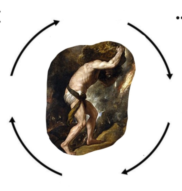 Create meme: Titian Sisyphus, sisyphus is a myth, sisyphus painting
