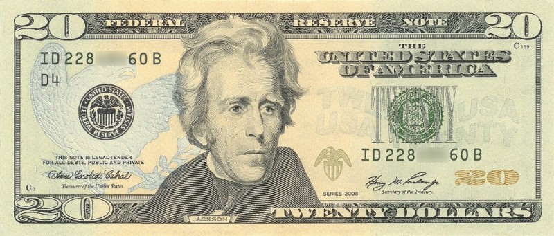 Create meme: Andrew Jackson 20 dollars, 20 dollars, the us dollar