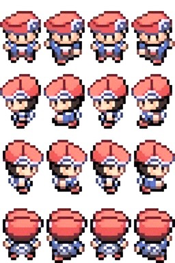 Create meme: pokemon red sprites, pokemon sprites fire red, pixel characters