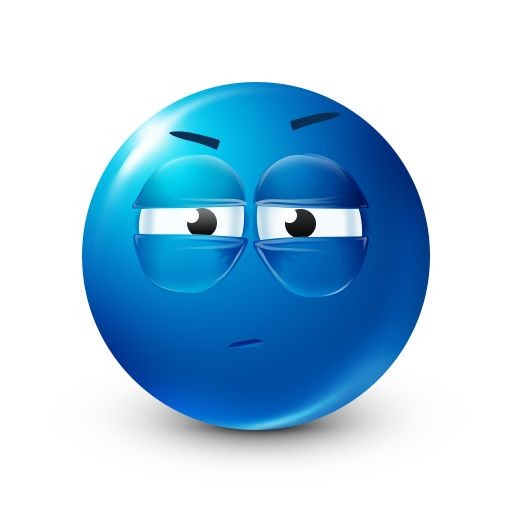 Create meme: blue smile, The blue smiley face is serious, angry blue smile