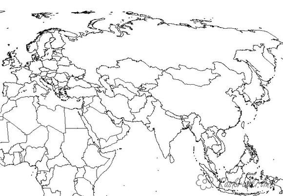 Создать мем: контурная карта евразии со странами крупно на русском, политическая контурная карта евразии, контурная политическая карта мира