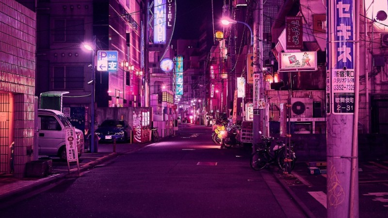 Create meme: neon city, tokyo neon 4k, neon city background