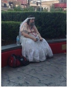 Create meme: the bride, man in wedding dress funny, waiting for the bride funny