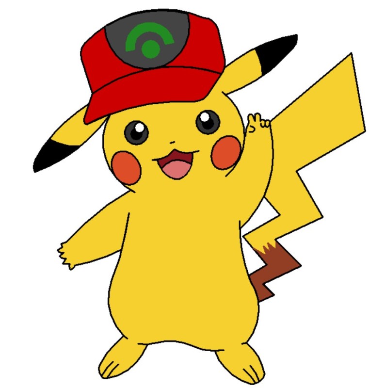Create meme: pikachu, pikachu turtle for printing, Pikachu in Ash's cap