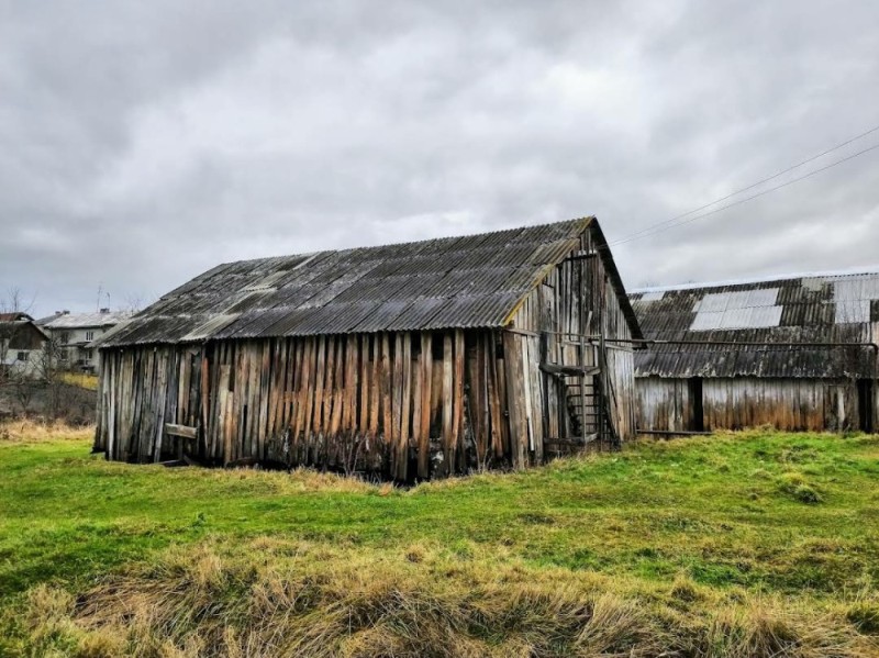 Create meme: a barn in the village, village , house in the village