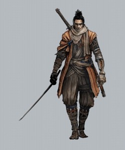 Создать мем: sekiro shadow, самурай иллюстрация, самурай