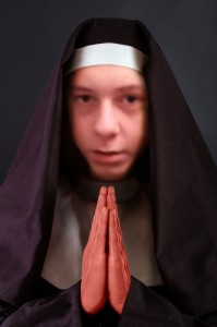 Create meme: boy, nun, nuns