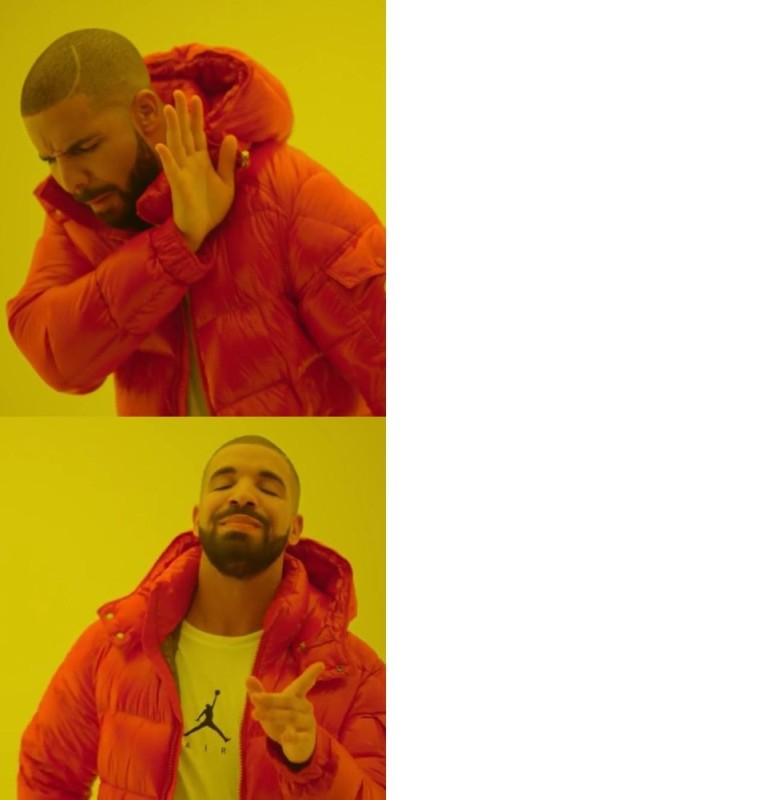 Create meme: Drake , meme with a black man in the orange jacket, rapper Drake meme