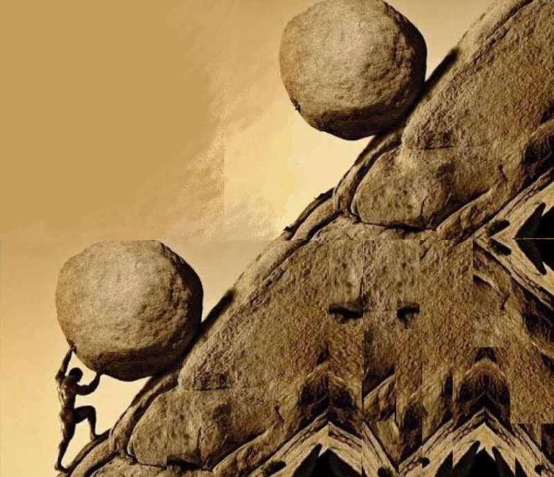 Create meme: Sisyphus, everyone understands to the best of their understanding, illustration